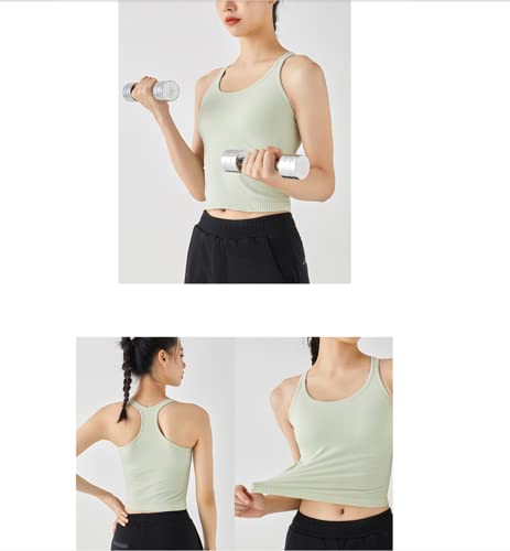 Image of sphinx cat Womens Ribbed Workout Crop Tops with Built in Bra Yoga Racerback Tank Top Slim Fit