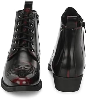 Delize Men’s Vegan Leather, Cuban Heeled, Cowboy Ankle Derby Boots 63658