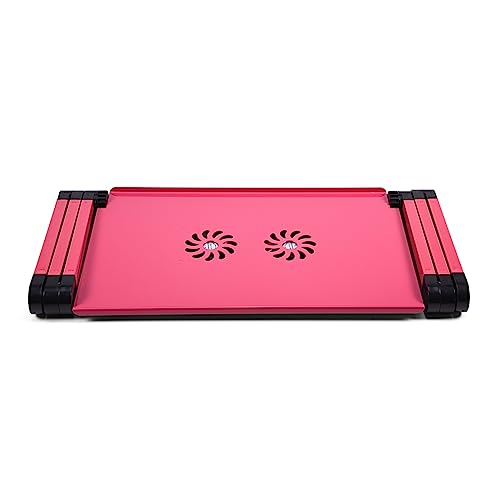 Soporte ajustable para laptop con 2 ventiladores y base plegable miniatura 5