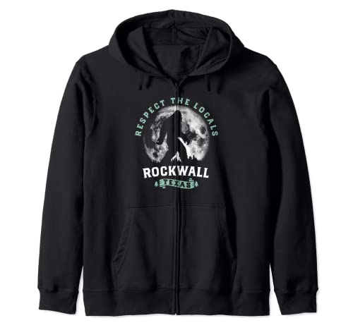 Rockwall Texas Bigfoot Night Walk Retro Moon Sudadera con Capucha