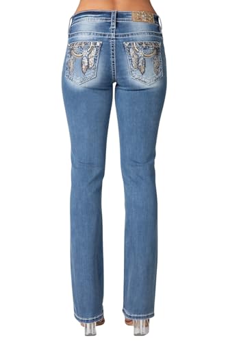 Miss Me Women's Winter Dreamcatcher Mid-Rise Bootcut Jeans