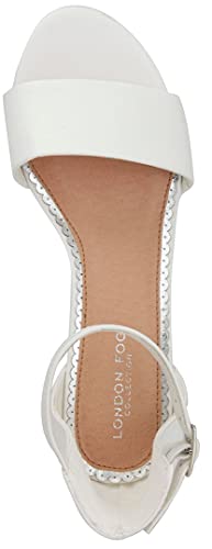 Image of LONDON FOG Women's Nikki Low Two Piece Block Heel Dress Shoe Ladies Ankle Strap Pump Sandal