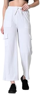 KOSWEEM Women & Girls Cargo Pants Relaxed Straight Fit Trousers with 4 Utility Pockets, Lightweight Durable Fabric Stylish... Price In India