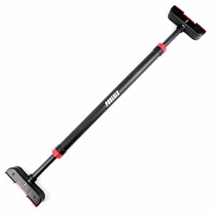 Phoenix Fitness Doorway Pull Up Bar – Adjustable Telescopic Chin Up Bar for Door Frame with No Screws – Secure Fit & Soft Grip for Upper Body Workout & Strength Training – Black, 200kg Load, 73-113cm