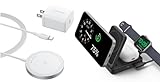 Anker MagGo 3-in-1 Charging Station, Qi2 Certified 15W MagSafe-Compatible Wireless Charger Stand, Foldable Charger for iPhone 15/14, AirPods, Apple Watch 9 (40W USB-C Charger Included) with Anker MagS