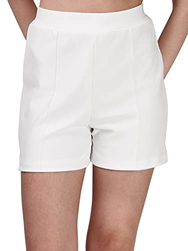 Image of Mehrang Solid Women Black High Waist Shorts for Women and Girls Casual Wear