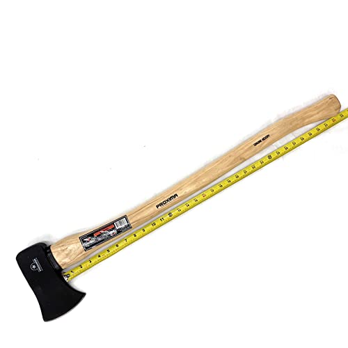 Proxima 3.5 lbs Single Bit Axe with 33 inches Hickory Wood Handle, Heavy Duty 5 inches High Carbon Steel Curved Blade 1005982294 - Thumbnail 7