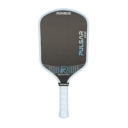 Ronbus R1 Pulsar FX Thermoformed Raw Toray T700 Carbon Fiber Pickleball Paddle with 5.5 Handle and 16mm Polypropylene Honeycomb Core 12K Carbon Fiber Grid (Pulsar FX R1)