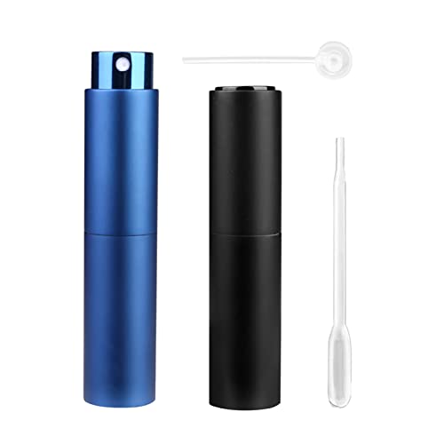 Image of Portable Mini Refillable Perfume Bottles, 3 Pcs Travel Size Atomizer, 10ml (Black, Dark Blue), Plastic, Durable, Portable, Reusable