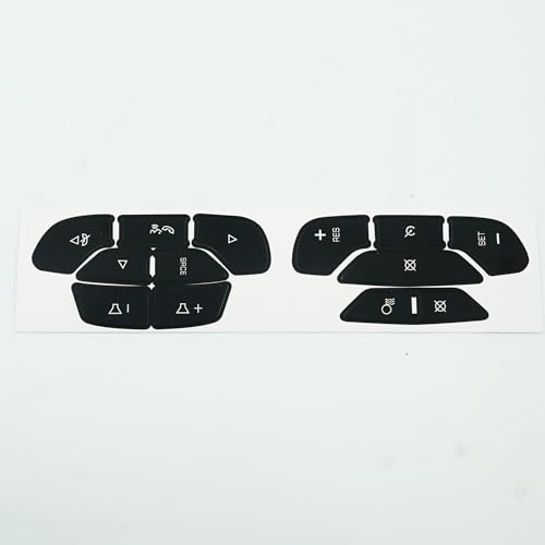 Image of Steering Wheel Control Decals Kit for Chevrolet 2007 2008 2009 2010 2012 2013 2014 - Dash Button Repair Kit Control Radio & Cruise Button Stickers