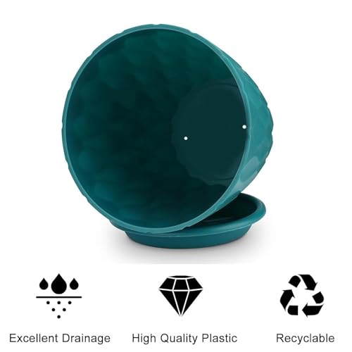 Image of Sulfar Plastic Round Flower Pots for Home Planters, Terrace, Garden Etc Suitable for Home Indoor & Outdoor Gardening Plants (Multicolor) Pack of 5