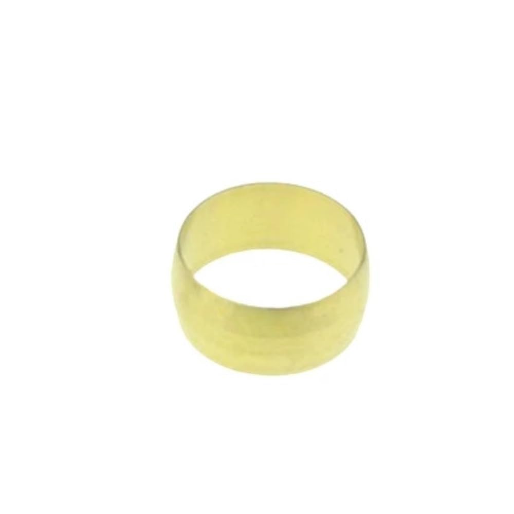 Tube Union Coupler 5pcs Brass Ferrule Compression Pipe Fitting Sleeves, Tube OD 15mm 16mm Air Hydraulic Sleeve(15mm)
