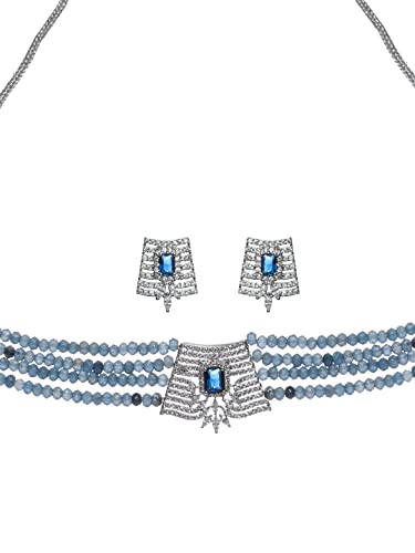 Multilayer American Diamond Choker Jewellery Set