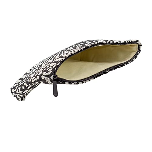 Pazimiik Makeup Bags For Purse Zipper Cosmetic Pouch Large Travel Canvas Make Up Organizer Tool Pouch For Women And Girls, Leopard Black #TOP2