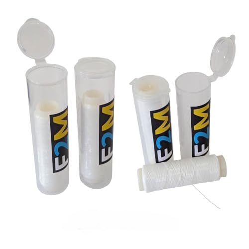 F2M - Lot 2 Rouleaux de Fil à ligaturer Les appâts de pêche - Diamètre Ø0.20mm - 400m - Tube Dispenser avec dérouleur - Pack 2 bobines Ligature élastique - Escher pêche en surfcasting