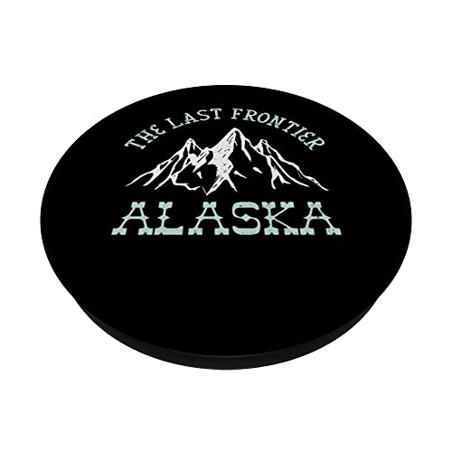 Alaska ' The Last Frontier' s Alaskan Mountain Country PopSockets Swappable PopGrip, Black - Image 2