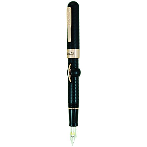 Conklin Mark Twain Crescent Fountain Pen, Black Chased With Rose Gold Trim, Fine Nib (Ck71137) #TOP1