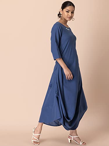Image of Indya Women's Rayon Solid Regular Kurta