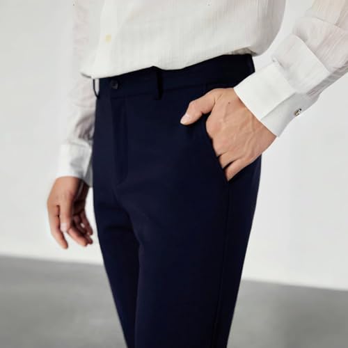 HAGOT Pantaloni Chino Uomo, Pantaloni Pantaloni Elasticizzati Slim-Fit Casual da Uomo, Pantaloni da Lavoro Casual Formali, Pantaloni Chino Comodi da Esterno con Tasche