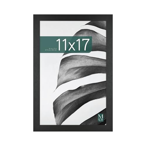 MCS Studio Gallery 11x17 Picture Frame Black Woodgrain, Rectangle Photo Frame for Photos, Posters & Art Prints (1-Pack)