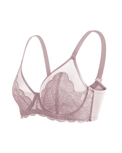 Image of HSIA Minimizer Bras for Women Large Bust Full Coverage Lace Plus Size Bra - Mermaid Scales