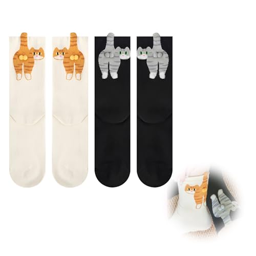 Accessorio alla moda per gli amanti dei gatti: a casa, in ufficio o come calzini per pigiami, queste affascinanti calze a forma di gatto completano qualsiasi outfit con un tocco giocoso. Una vera attrazione per ogni amante dei gatti.