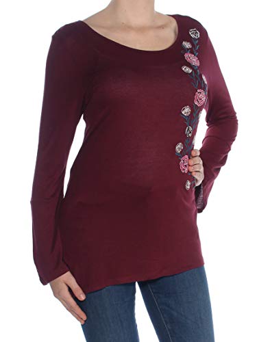 Ny Collection Womens Embroidered Pullover Blouse, Red, Medium #TOP6