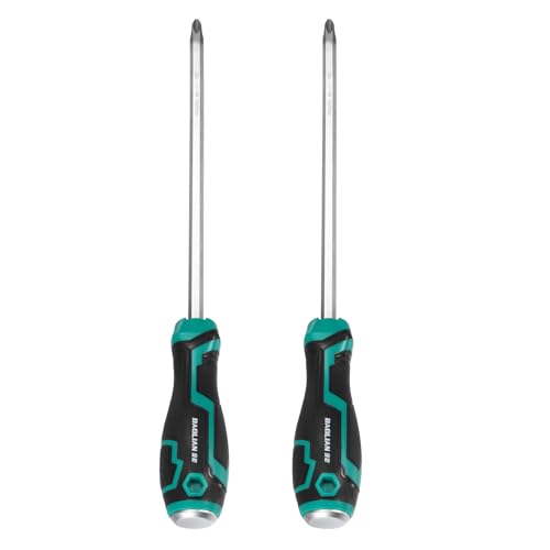 Image of sourcing map 2Pcs Magnetic Phillips Screwdriver PH3 x 200mm S2 Steel Go-Thru Cross Screwdrivers with Striking Cap for Industry and Automobile Repair