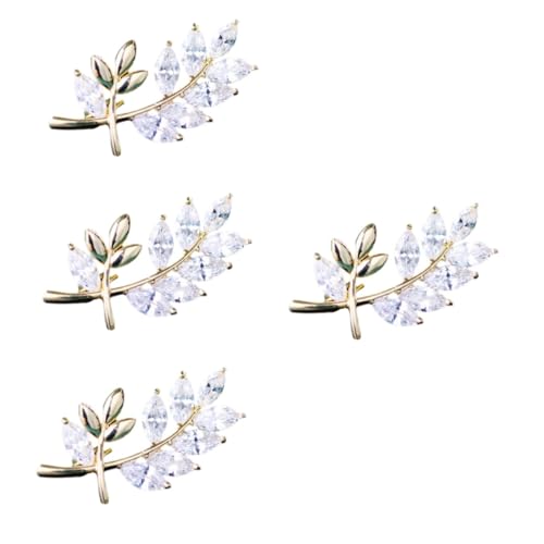 Broche fantaisie chic en cuivre avec double feuille dorée pour costume élégant