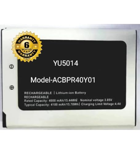 Image of THE BATTERY STORE Original (ACBPR40Y01) Battery for yureka yu aace 5014 Mobile Battery 4000mah Battery with 6 Month Warranty (for MICROMAX YU ACE 5014)