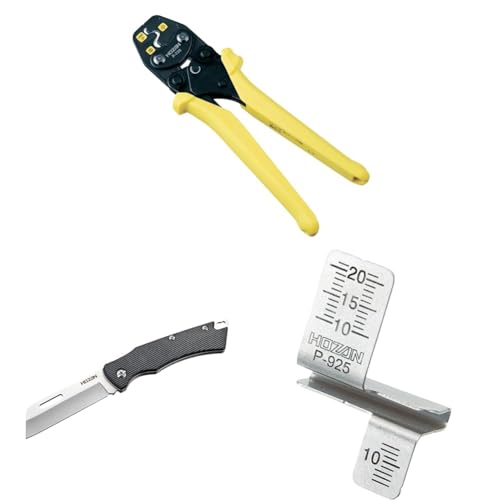【セット買い】ホーザン(HOZAN) 圧着工具 リングスリーブ用 電気工事士試験に JIS C9711 適合品 成形確認機構付 適応サイズ:「小(1.6×2を含む)」「中」 P-738 + 電工ナイフ ステンレス替刃式で長く付き合える電工ナイフ サビに強い