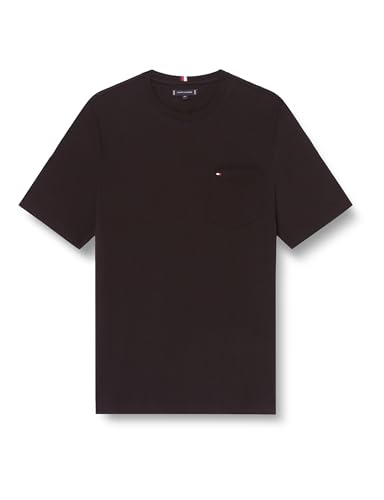 Tommy Hilfiger Camiseta de Manga Corta Hombre Breast Pocket Cuello Redondo, Negro (Black), 3XL