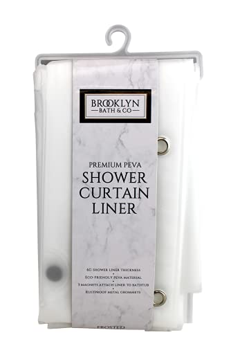 Dependable Industries inc. Essentials PEVA Shower Curtain Liner - Eco Friendly PVC Free Magnetized Bottom Oderless Clear (Frosted Clear)