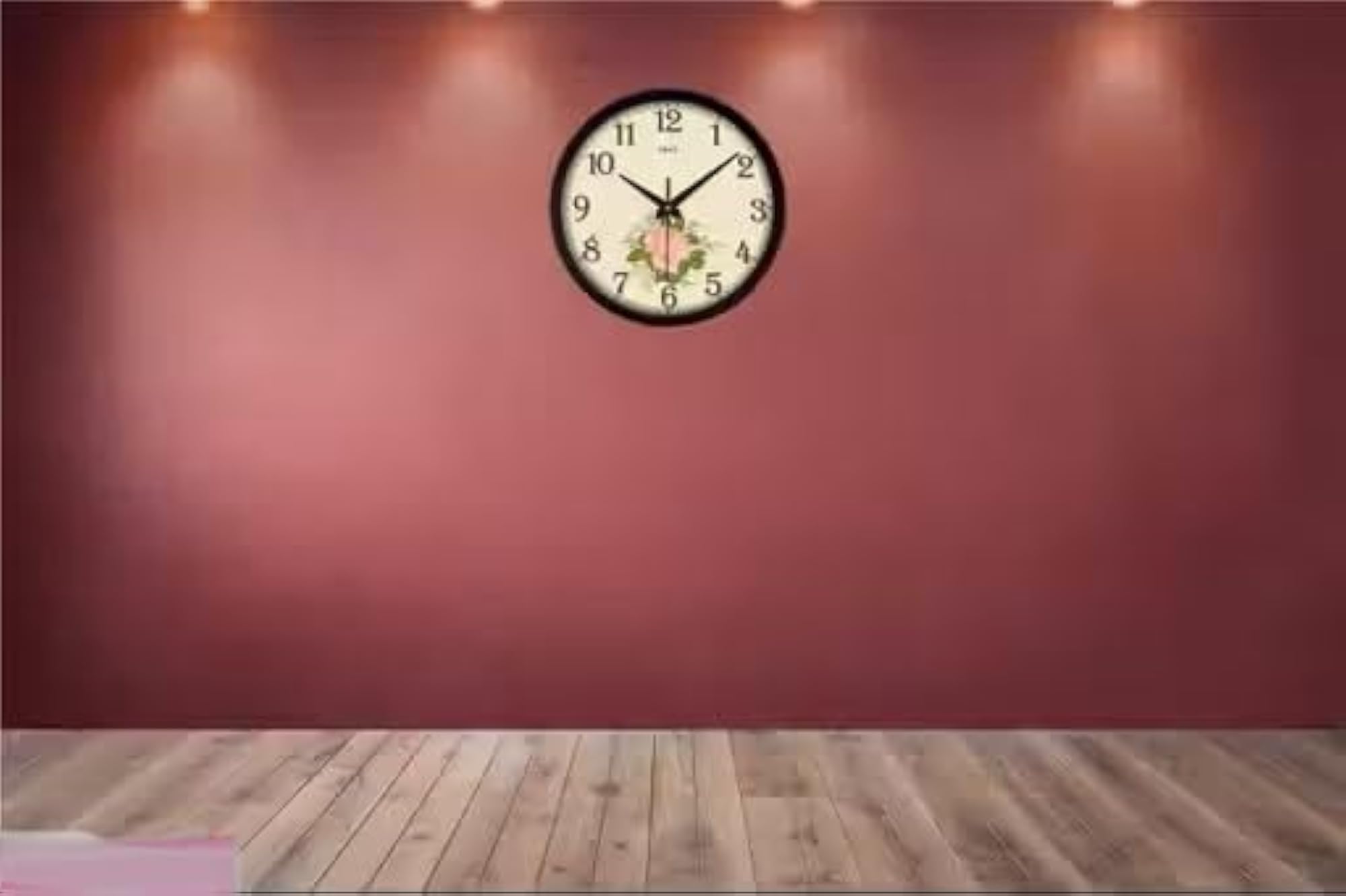 Leaf Printed Analog Wall Clock, 12 Inch Decorative