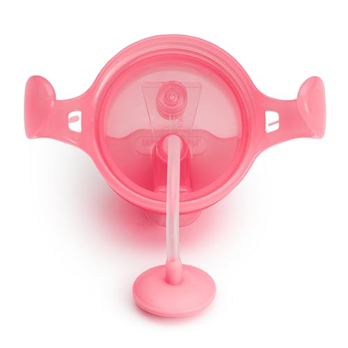 Munchkin Click Lock Weighted Flexi Straw Trainer Cup, Pink, 7 Ounce