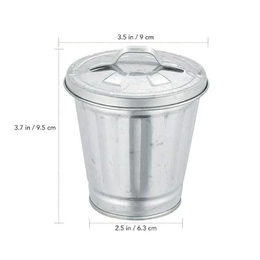 Mini caneca metálica galvanizada plateada con tapa miniatura 2