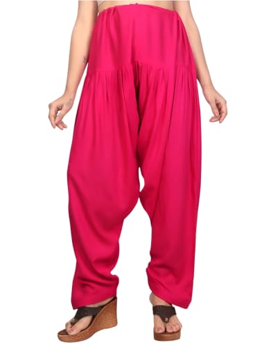 Image of FASHION GALLERY Women's Rayon Relaxed Fit Patiala Salwar with Full Length Drawstring Closure Type and Flexible Waist | Patiala Pant for Woman Free Size Fit Upto XXL