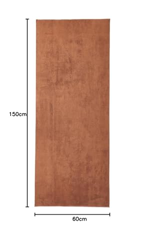 Image of Obsessions Polyester Bedside Runner with Solid Pattern Felt Backing, Ideal for Bedroom & Living Room 60x150cm, Brown