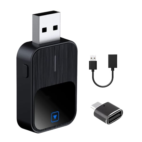 Adaptador inalámbrico Android Auto y CarPlay Jnchdghwa, dongle USB 2 en 1 con caja inteligente IA