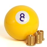 EROSTO No.8 Yellow and Purple ,Billiard Round Shift Knob,Manual Gear Shift Knob Shifter with 3 Adapt