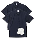 980円お得!United Athle(ユナイテッドアスレ) 4.7オンス スペシャル ドライ カノコ ポロシャツ (ボタンダウン) (ポケット付) 2023-01 2枚セット オーガニックハンドタオル付き ネイビー M