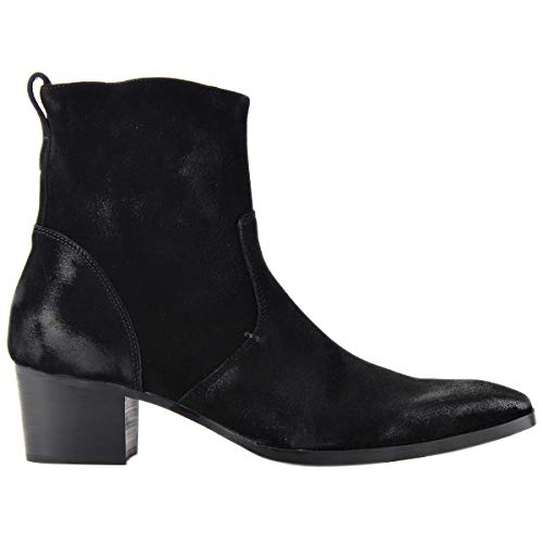 Image of Dress Boot for Men Heels Casual Chelsea Combat Ankle Chukka Boots Zipper Black JY002