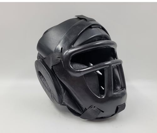 Head Gear Leather Fixed Face Cage (Black, Medium)