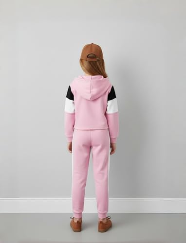 Image of PATPAT Girls Warm Sweatsuit 5-14Y Butterfly Print Hoodies and Sweatpants Clothing Set Tracksuit Fall Outfits Cute Clothes
