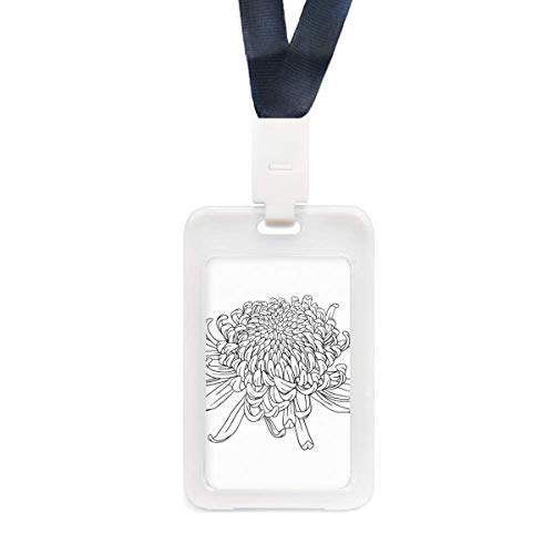 Porte-carte de crédit transparent et rigide avec motif fleur chrysanthème