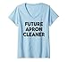 Mujer Limpiador de Delantales Futuro Camiseta Cuello V