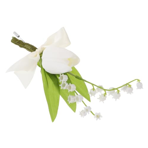 HAMPPLIES Ramo De Novia Artificial De Tulipanes para Boda Corsage Elegante y Romántico para Novio Decoración De Ceremonia y Fiesta