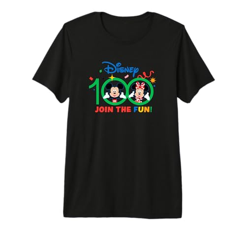 T-shirt Mickey Disney 100 Ans Premium en Coton pour Adulte Noir
