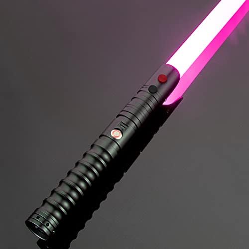 CVCBSER FX Dueling Lightsaber RGB 16 Colors Changeable Premium Aluminium Alloy Hilt Light Saber with 12 Mode Sound Force Lightsaber Toys (Black)