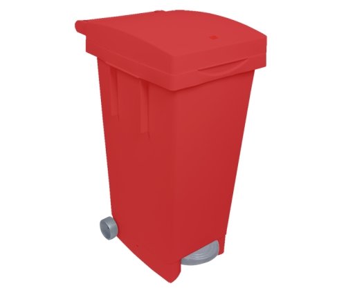 Ics Big Tata Contenedor de basura con ruedas, rojo, 38 x 50 x 80 cm